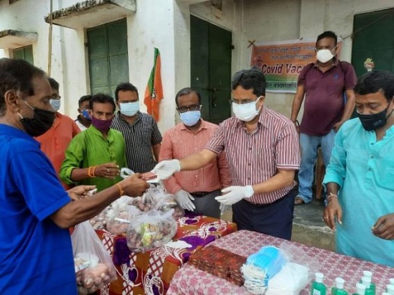 BJP distributed rations among needy people at Bordowali